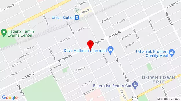 Google Map of The Zone Dance Club, Erie PA
