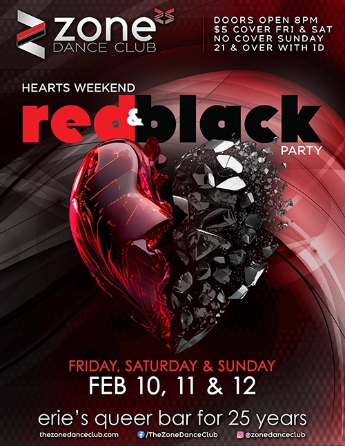 Hearts Weekend Black and Red Party